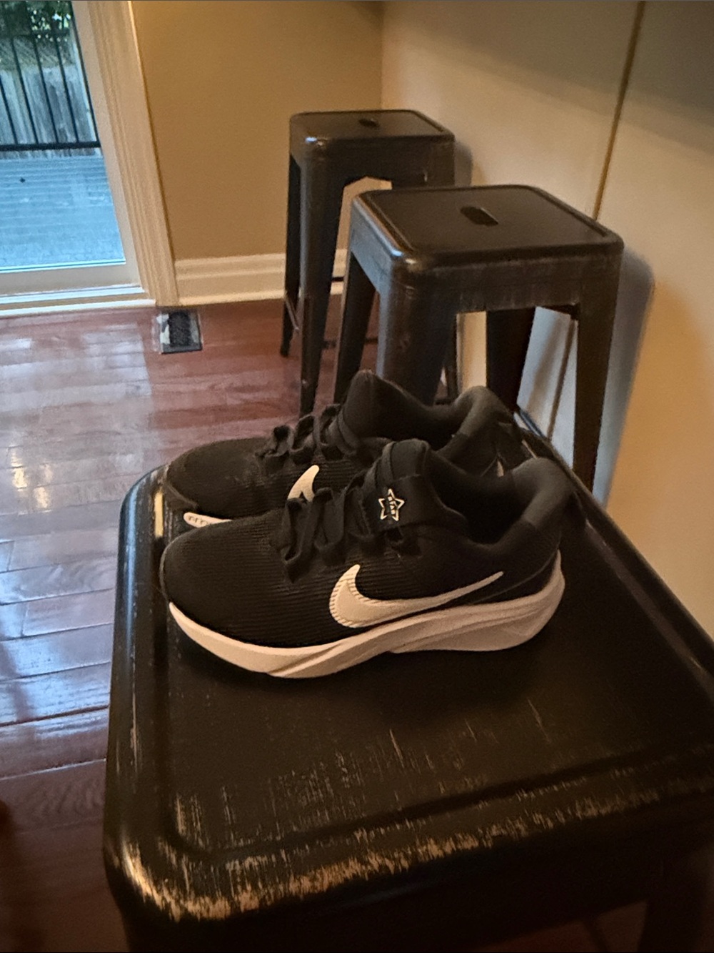 Nike Kids Black and White Lace-Up Sneakers